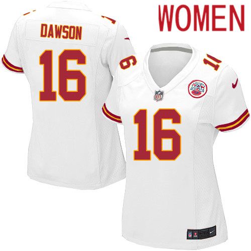 Women Kansas City Chiefs 16 Len Dawson Nike White Game NFL Jersey